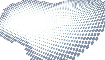 Leinwandbilder - Simple curved dotted surface with halftorne effeect. Vector graphics
