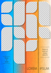 Wall Mural - Template for photo collage or infographic in modern style. Frames for clipping masks are in the vector file. Template for a photo album with leaves shapes frames and gradient