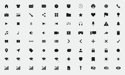 Wall Mural - Web, application white icons vector set