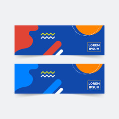 Wall Mural - Abstract Banner Template Design. Horizontal header, web banner. Social Media Cover, poster. Vector abstract geometric design banner web template. Vector illustration