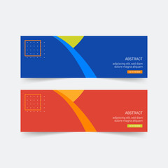 Wall Mural - Abstract Banner Template Design. Horizontal header, web banner. Social Media Cover, poster. Vector abstract geometric design banner web template. Vector illustration