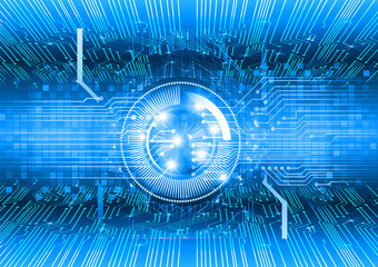 blue eye cyber circuit future technology concept background