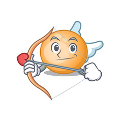 Sticker - Staphylocuccus aureus in cupid cartoon character with arrow and wings