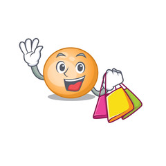 Wall Mural - Rich and famous staphylocuccus aureus cartoon character holding shopping bags