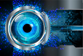 Blue eye cyber circuit future technology concept background