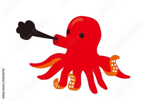 墨を吐くタコ イラスト Stock Vector Adobe Stock