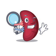 Sticker - Smart Detective of human spleen mascot design style with tools