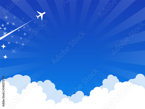 雲飛行機雲青空背景素材stock Vector Adobe Stock 雲飛行機雲青空背景素材stock Vector Adobe Stock
