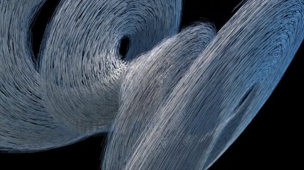 Poster - Dispersion abstract 3d element, computer generated. 3d rendering spiral composition, futuristic background