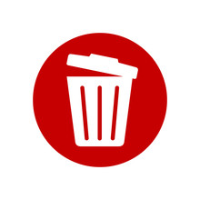 Trashcan And Delete Icon On Computer