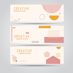 Wall Mural - banner modern minimal set abstract creactive trendy style with copy space for text and photo.corpora