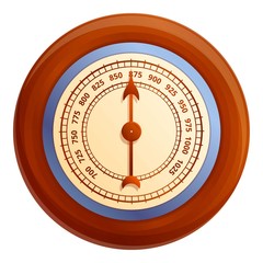 Poster - Round barometer icon. Cartoon of round barometer vector icon for web design isolated on white background