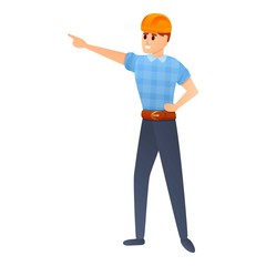 Poster - House contractor icon. Cartoon of house contractor vector icon for web design isolated on white background