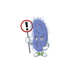 Sticker - A picture of salmonella typhi cartoon character concept holding a sign