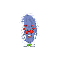 Sticker - Charming salmonella typhi cartoon character with a falling in love face