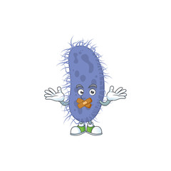 Canvas Print - Salmonella typhi mascot cartoon design with quiet finger gesture