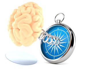 Sticker - Brain with compass