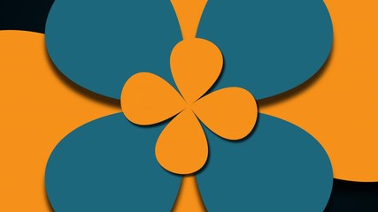 Poster - Computer generated web modern background. Big and small colorful flowers. 3D rendering of floral ornament