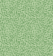 Japanese Leaf Vine Vector Seamless Pattern