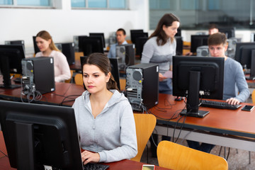 Wall Mural - Computer science exam at the computer class