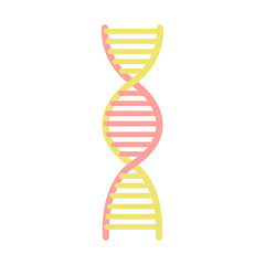 Cartoon DNA, genome molecule icon, genetic symbol, chromosome sign. Research of dna molecule concept. Flat. Cartoon. Vector stock illustration.