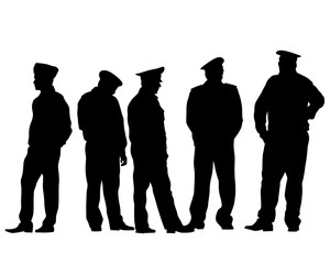 Canvas Print - People of special police force on white background