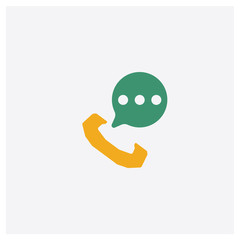 Wall Mural - Phone call concept 2 colored icon. Isolated orange and green Phone call vector symbol design. Can be used for web and mobile UI/UX