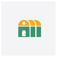 house concept 2 colored icon. Isolated orange and green house vector symbol design. Can be used for web and mobile UI/UX