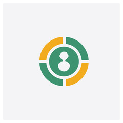 Goal concept 2 colored icon. Isolated orange and green Goal vector symbol design. Can be used for web and mobile UI/UX