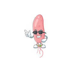 Sticker - Super cute vibrio cholerae cartoon character wearing black glasses