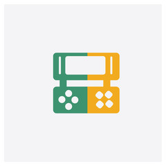 Wall Mural - Console concept 2 colored icon. Isolated orange and green Console vector symbol design. Can be used for web and mobile UI/UX