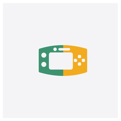 Poster - Console concept 2 colored icon. Isolated orange and green Console vector symbol design. Can be used for web and mobile UI/UX