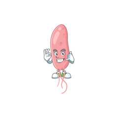 Sticker - Vibrio cholerae mascot cartoon design make a call gesture