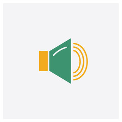 Wall Mural - Speaker concept 2 colored icon. Isolated orange and green Speaker vector symbol design. Can be used for web and mobile UI/UX