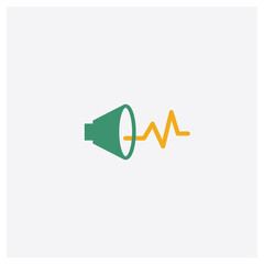 Poster - Sound waves concept 2 colored icon. Isolated orange and green Sound waves vector symbol design. Can be used for web and mobile UI/UX