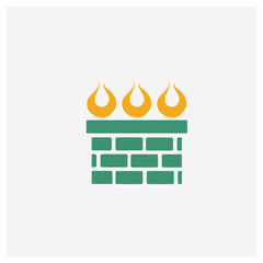 Poster - Firewall concept 2 colored icon. Isolated orange and green Firewall vector symbol design. Can be used for web and mobile UI/UX