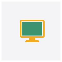 Poster - Monitor concept 2 colored icon. Isolated orange and green Monitor vector symbol design. Can be used for web and mobile UI/UX