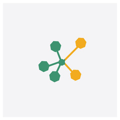 Poster - Nodes concept 2 colored icon. Isolated orange and green Nodes vector symbol design. Can be used for web and mobile UI/UX