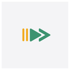 Poster - Forward concept 2 colored icon. Isolated orange and green Forward vector symbol design. Can be used for web and mobile UI/UX