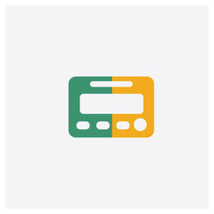 Wall Mural - Pager concept 2 colored icon. Isolated orange and green Pager vector symbol design. Can be used for web and mobile UI/UX