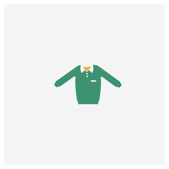 Sweater concept 2 colored icon. Isolated orange and green Sweater vector symbol design. Can be used for web and mobile UI/UX