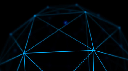 Wall Mural - abstract geometry surfaces, lines and points background, used as digital wallpaper and technology ba