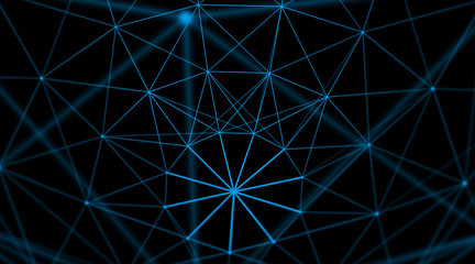 Wall Mural - abstract geometry surfaces, lines and points background, used as digital wallpaper and technology ba