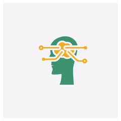 Wall Mural - Brainstorm concept 2 colored icon. Isolated orange and green Brainstorm vector symbol design. Can be used for web and mobile UI/UX