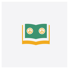 Bible concept 2 colored icon. Isolated orange and green Bible vector symbol design. Can be used for web and mobile UI/UX