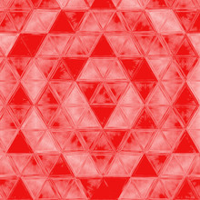 Bold Plaid Pattern With Thin Diagonal Brushstrokes, Thin Stripes And Triangles In Bright Coral Color
