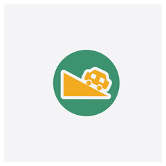 Slope concept 2 colored icon. Isolated orange and green Slope vector symbol design. Can be used for web and mobile UI/UX