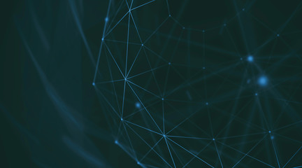 Wall Mural - abstract geometry surfaces, lines and points background, used as digital wallpaper and technology ba