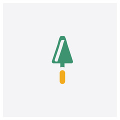 Trowel concept 2 colored icon. Isolated orange and green Trowel vector symbol design. Can be used for web and mobile UI/UX