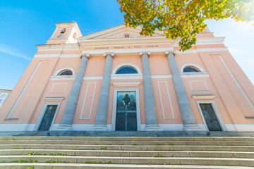 Front view of Santa Maria della Neve cathedral in Nuoro